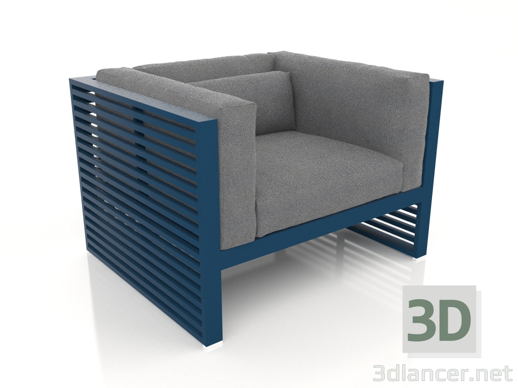 3d model Lounge chair (Grey blue) - preview