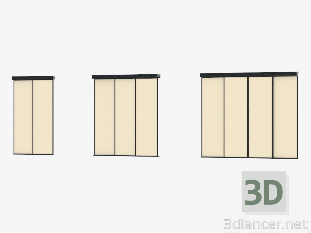 modèle 3D Cloison interroom A7 (sable noir) - preview