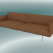 3D Modell Triple Sofa Outline (Raffiniertes Cognac-Leder, poliertes Aluminium) - Vorschau