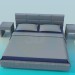 3d model Cama con mesas de - vista previa