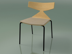 Stackable chair 3710 (4 metal legs, with cushion, Natural oak, V39)