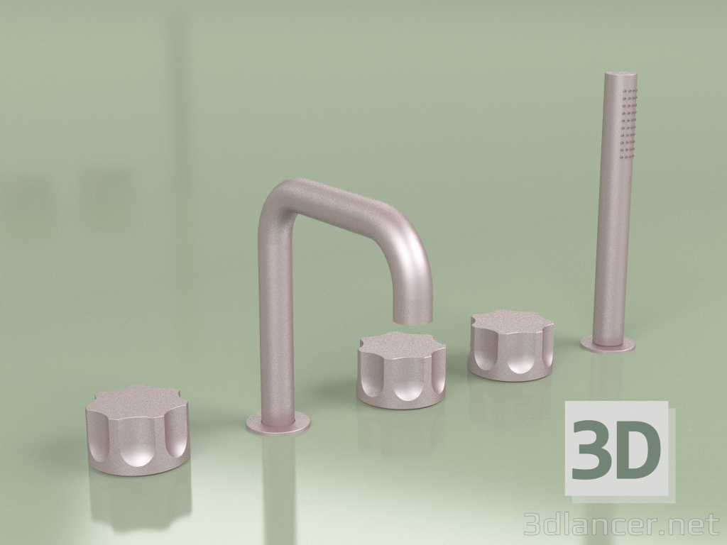 3d model Three-hole mixer and hydro-progressive mixer with hand shower (17 98, OR) - preview