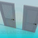 3d model Puerta con ventana cuadriculada - vista previa