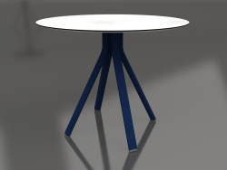 Mesa de comedor redonda sobre pata columna Ø90 (Azul noche)