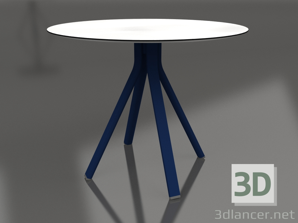 3d model Mesa de comedor redonda sobre pata columna Ø90 (Azul noche) - vista previa