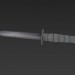 3d Combat Knife Low-Poly model buy - render