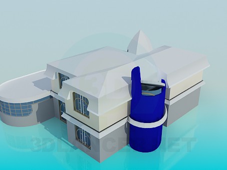 3d model Huge house - preview