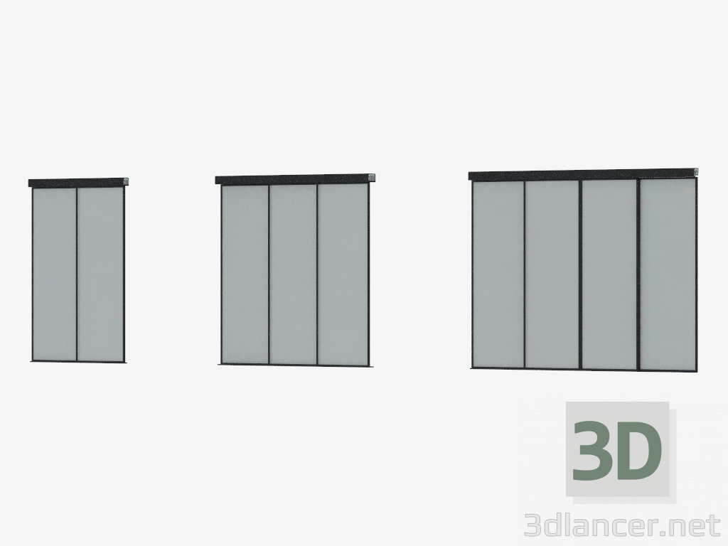 Modelo 3d Partição Interroom de A7 (preto SSS silver) - preview