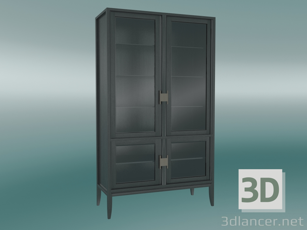 Modelo 3d Vitrine com fachadas em vidro (cinza carvalho) - preview