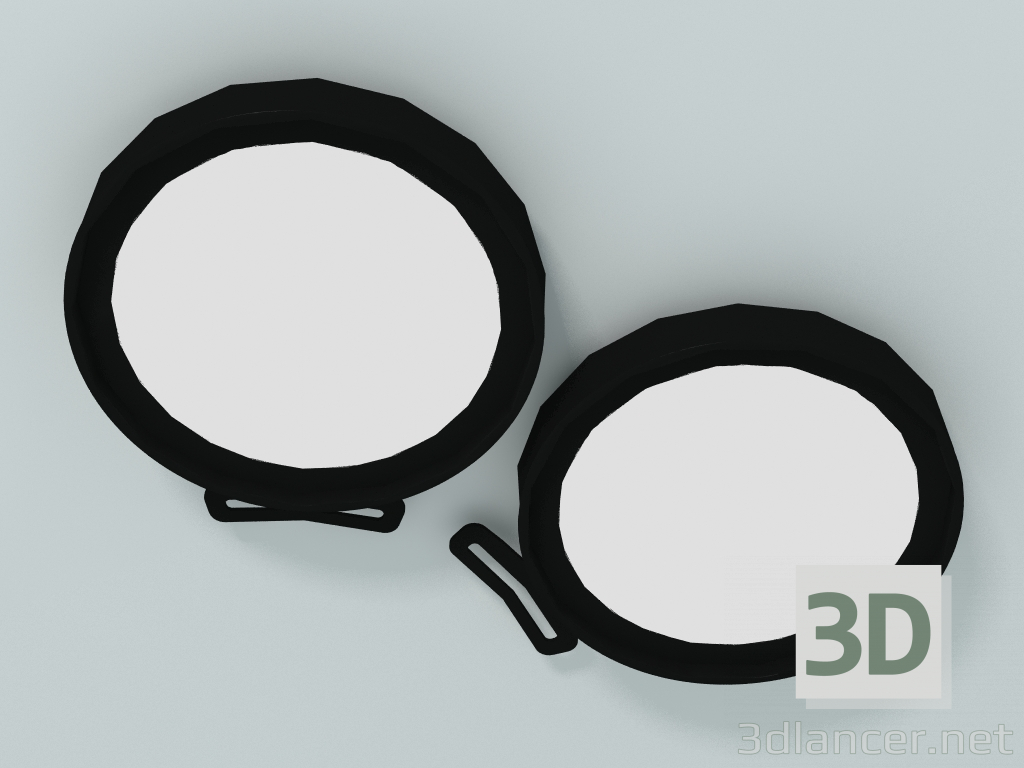 3d model Juego de 2 lámparas LED ø160 mm (AC024 A) - vista previa