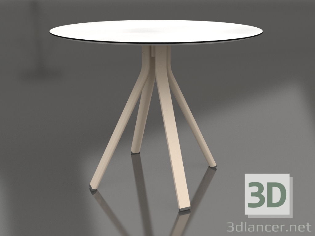 modèle 3D Table à manger ronde sur pied colonne Ø90 (Sable) - preview