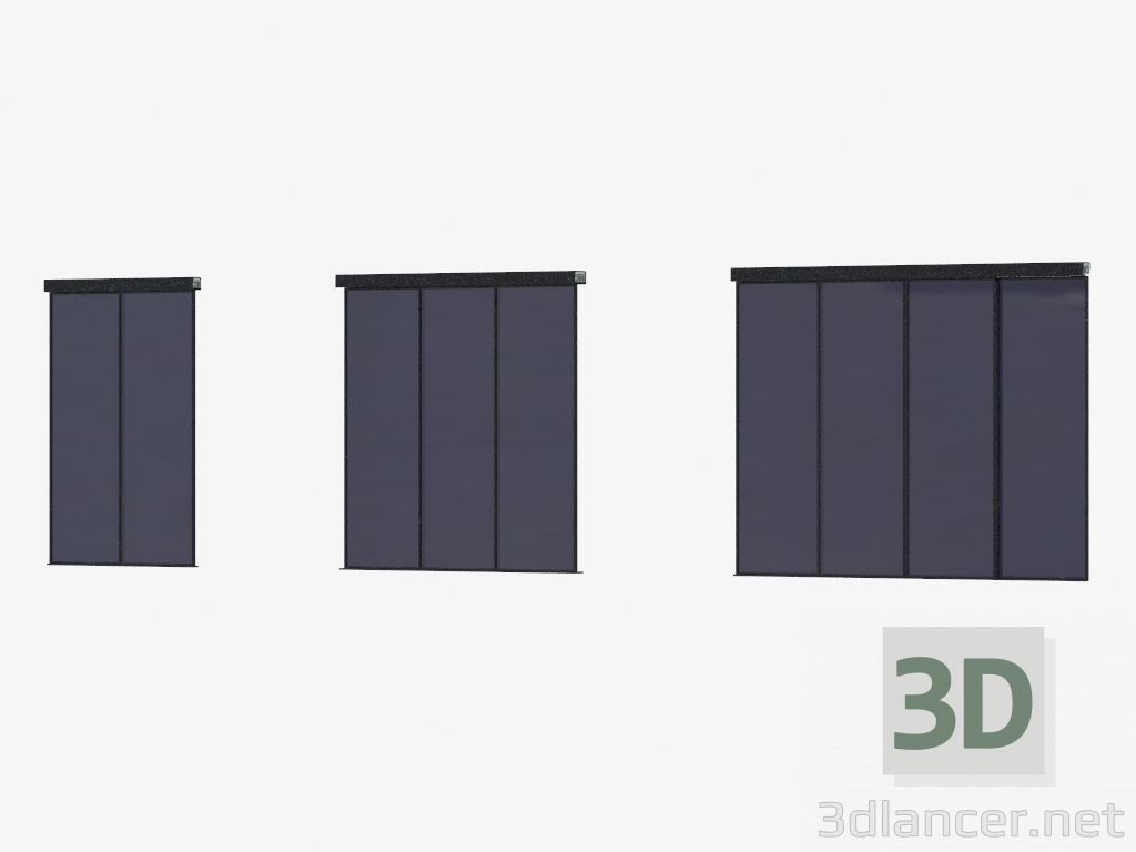 modello 3D Partizione Interroom di A7 (nero trasparente nero) - anteprima