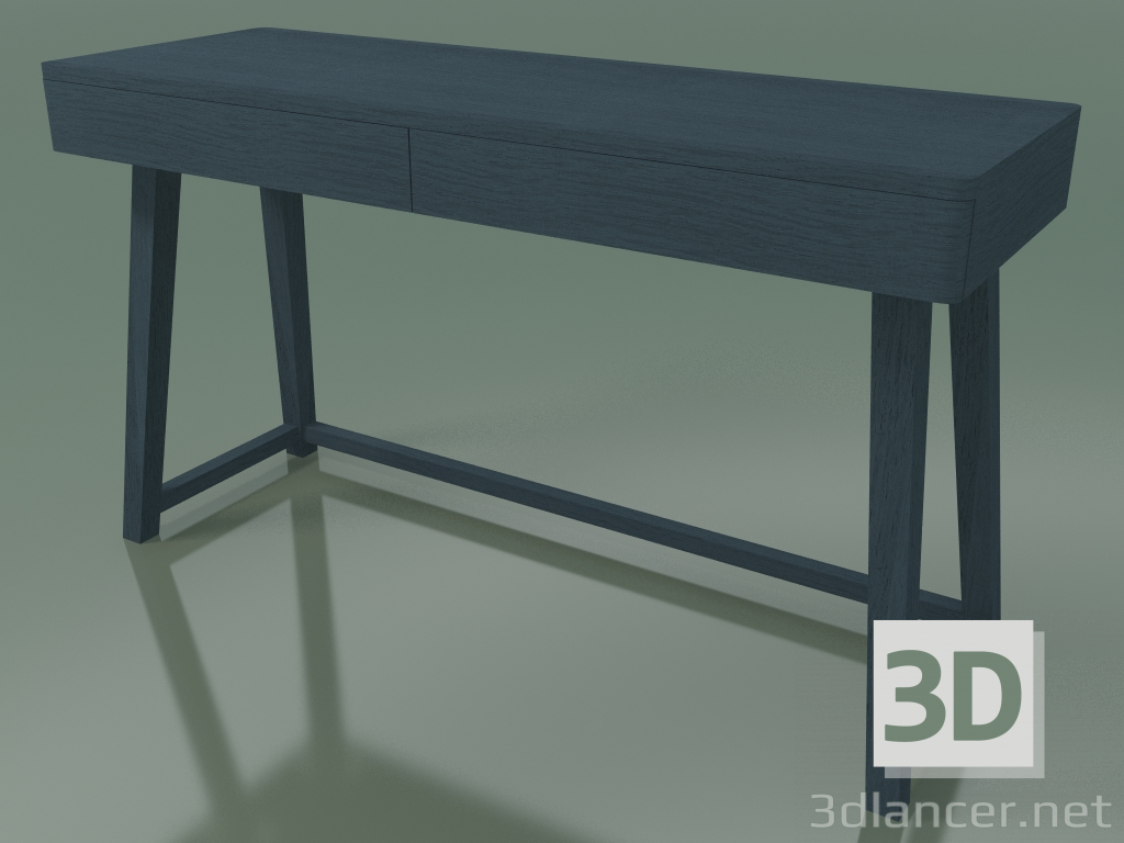 3d model Desk with two drawers (50, Blue) - preview