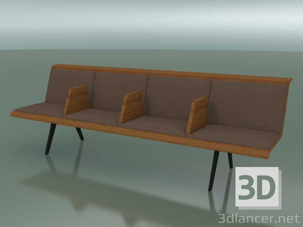 3D Modell Zentralmodul Warten 4500BV (L 240 cm, Teak-Effekt) - Vorschau