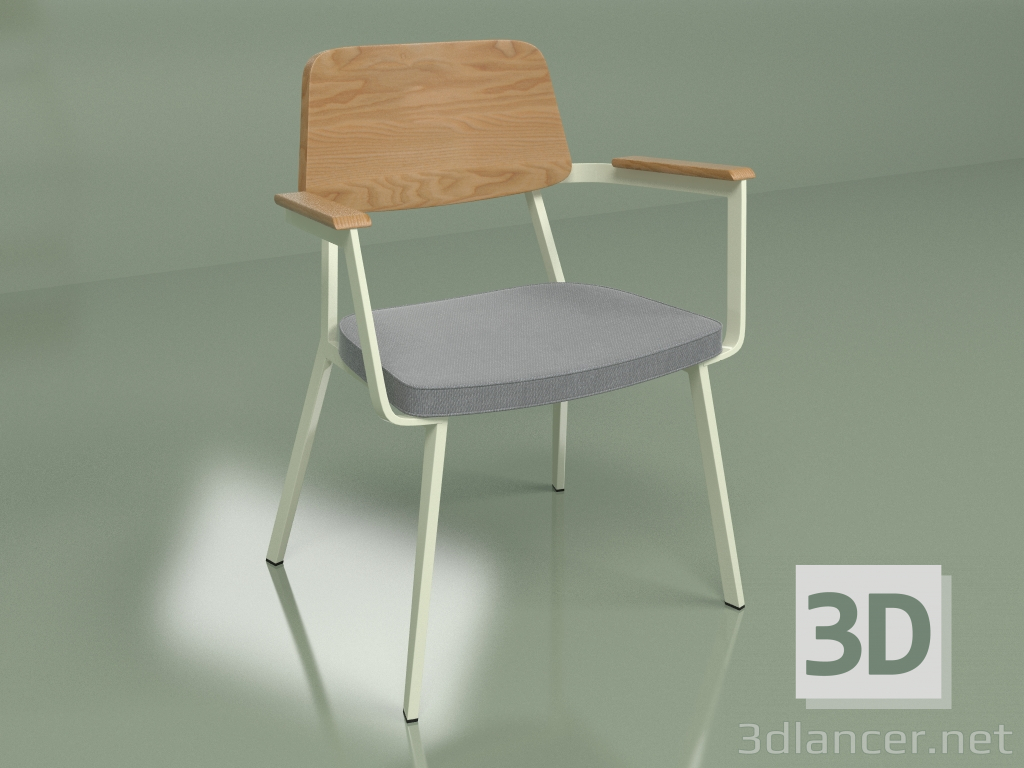 modello 3D Sedia Sprint Poltrona 2 (rovere, bianco) - anteprima