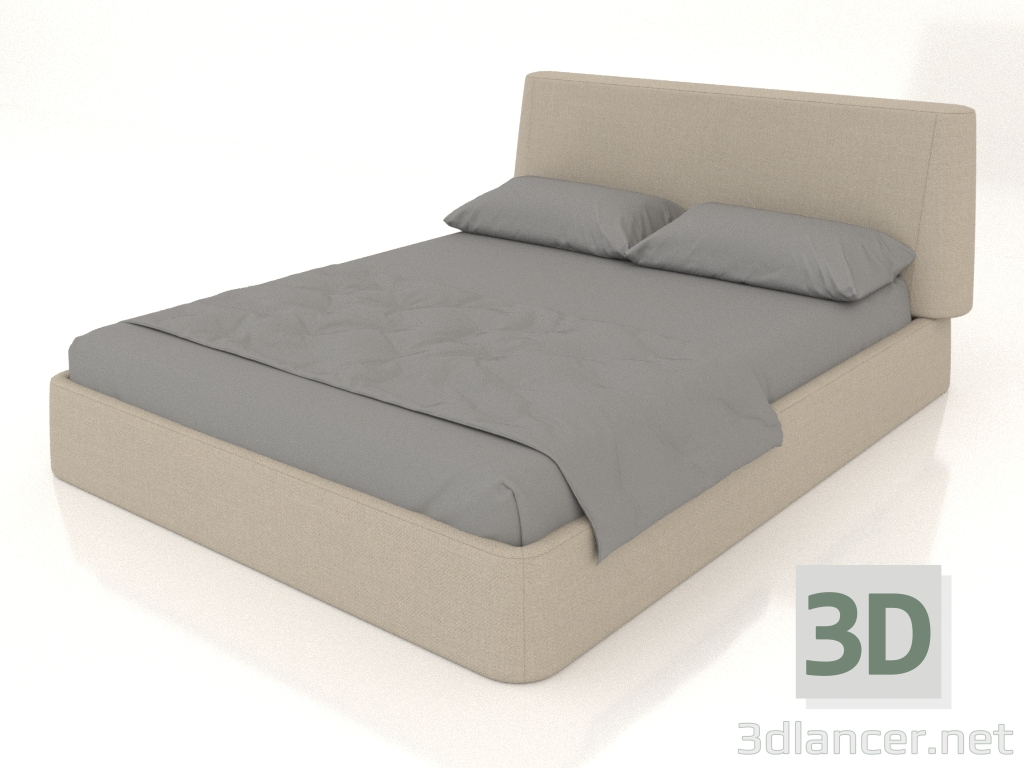 3d model Cama matrimonio Picea 1600 (beige) - vista previa