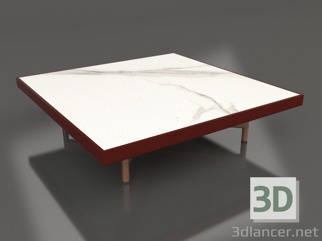 3d model Mesa de centro cuadrada (Rojo vino, DEKTON Aura) - vista previa