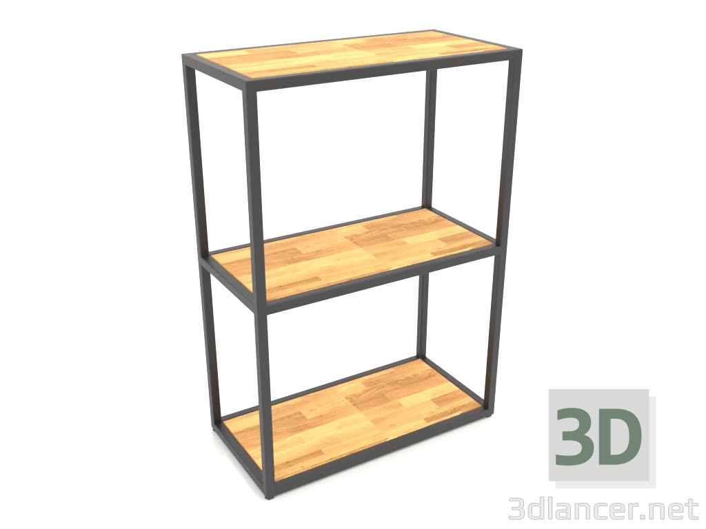 3D Modell Rack-Konsole rechteckig (HOLZ, 60x30x86, 3 Regale) - Vorschau