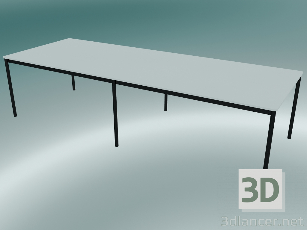 3d model Mesa rectangular Base 300x110 cm (Blanco, Negro) - vista previa