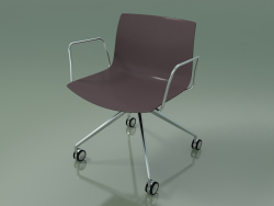 Silla 2055 (4 ruedas, con reposabrazos, LU1, polipropileno PO00404)