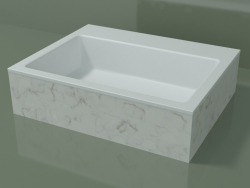 Lavabo da appoggio (01R131302, Carrara M01, L 60, P 48, H 16 cm)