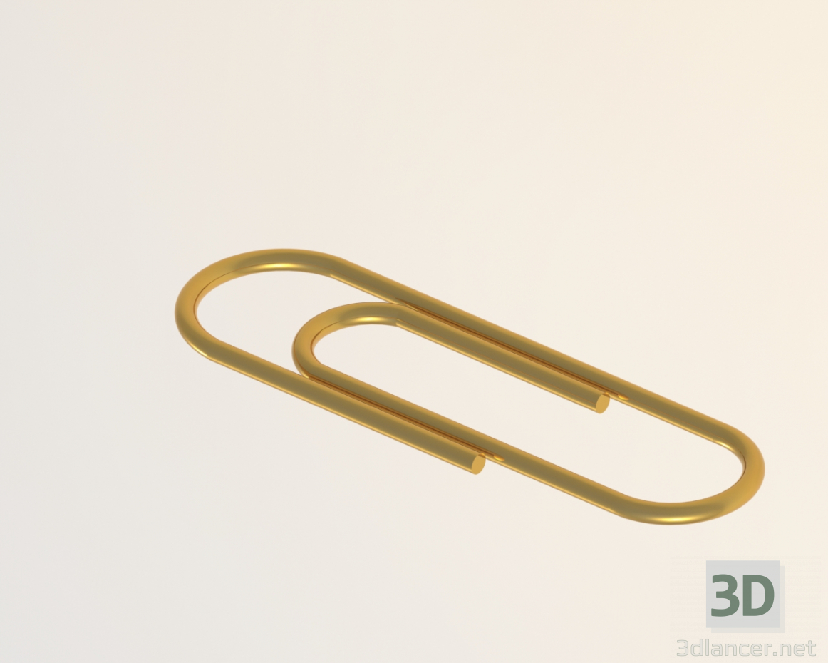 3d Paper clip model buy - render