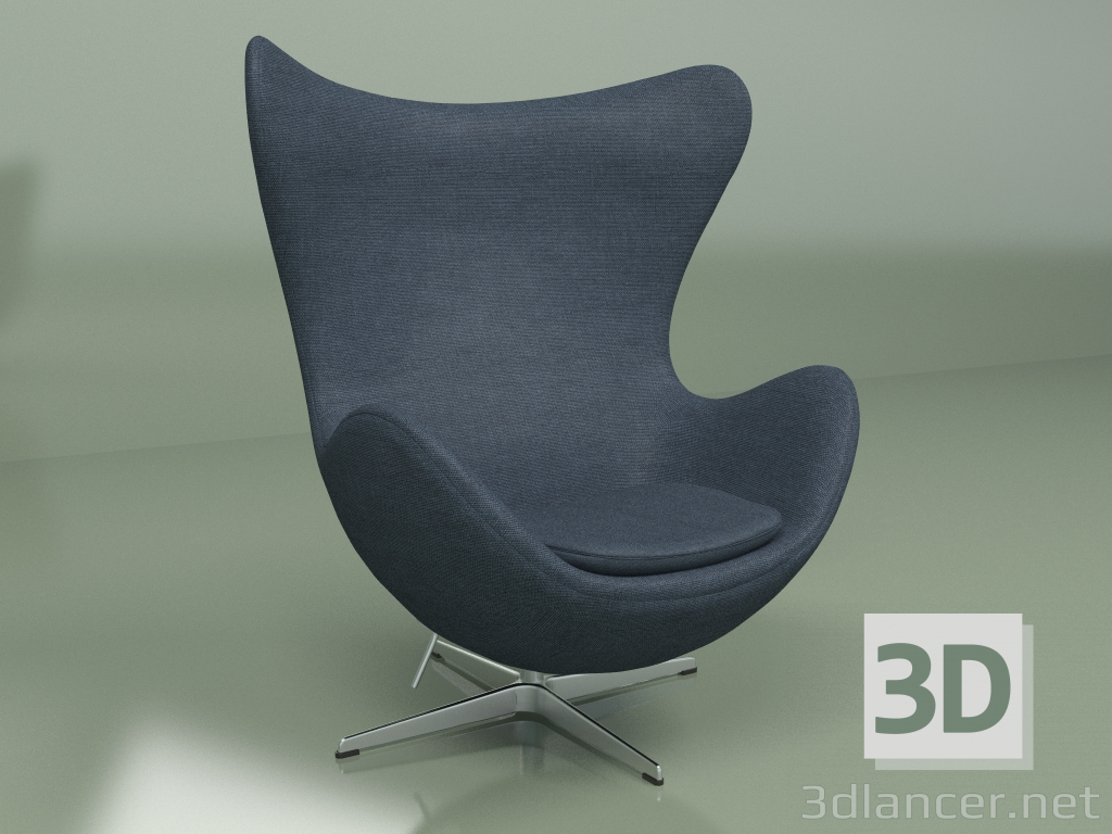 modello 3D Poltrona Egg (blu scuro) - anteprima