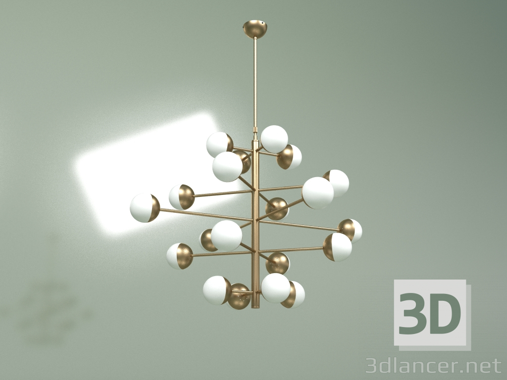 3d model Plafón Italiano Globe 20 luces - vista previa