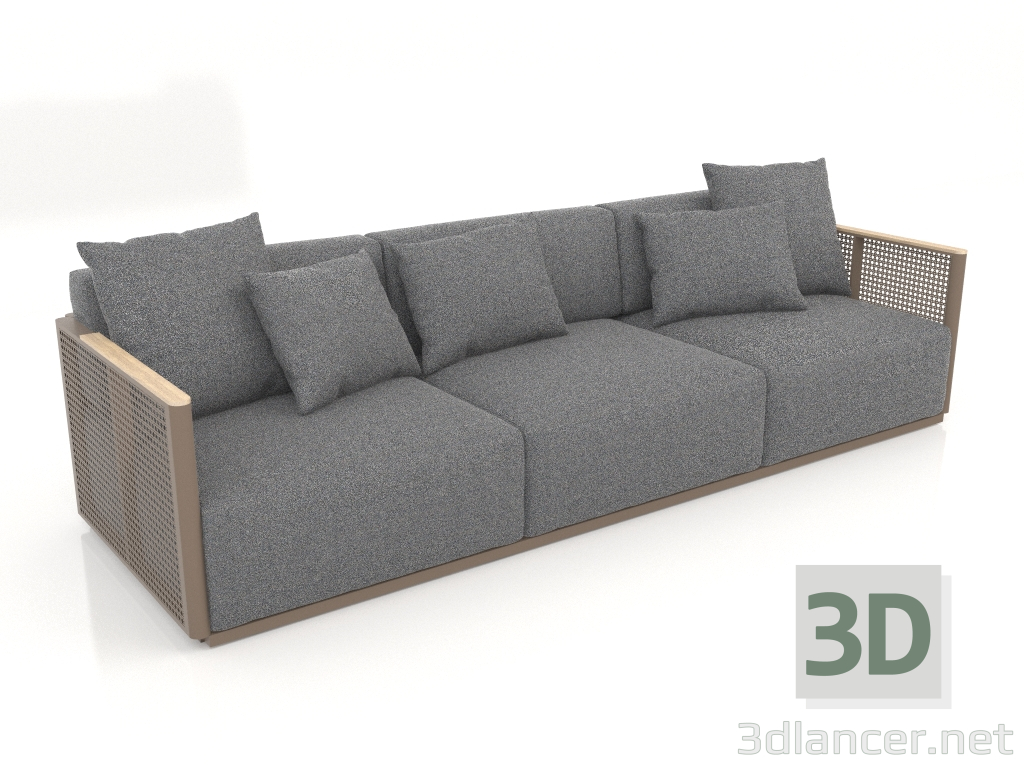 3d model Sofá 3 plazas (Bronce) - vista previa