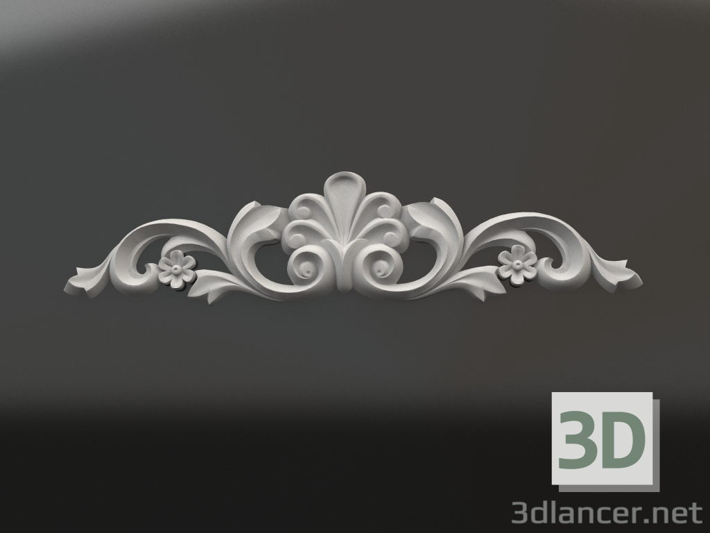 3d model Elemento decorativo de yeso DE 033 (500x117x20) - vista previa