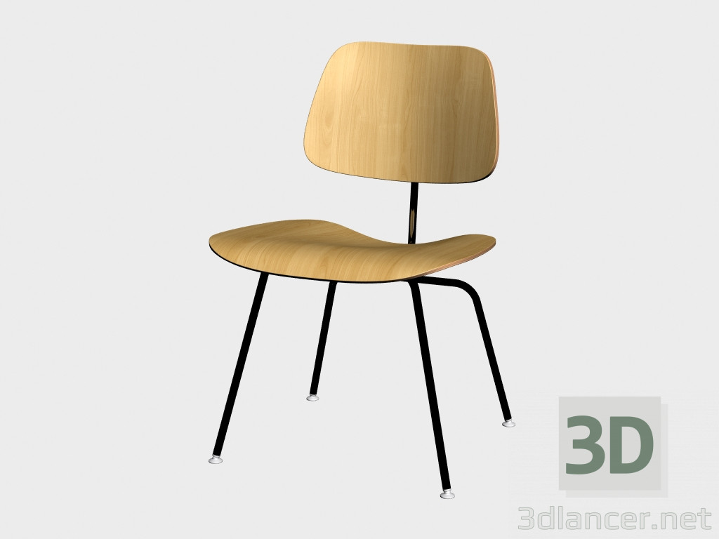 3d model Silla de madera contrachapada Grupo DCM (brillante) - vista previa