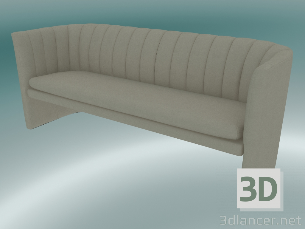 3d model Sofá triple mocasín (SC26, H 75cm, 185x65cm, Velvet 14 Pearl) - vista previa