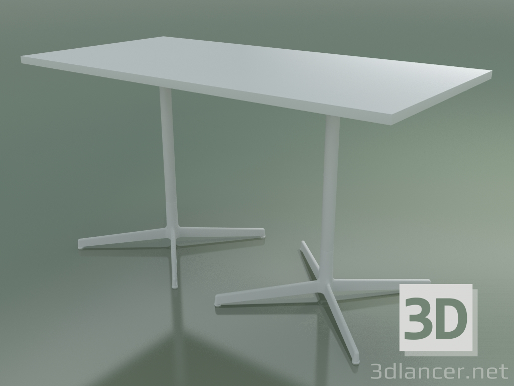 3D Modell Rechteckiger Tisch mit doppelter Basis 5524, 5504 (H 74 - 69x139 cm, Weiß, V12) - Vorschau