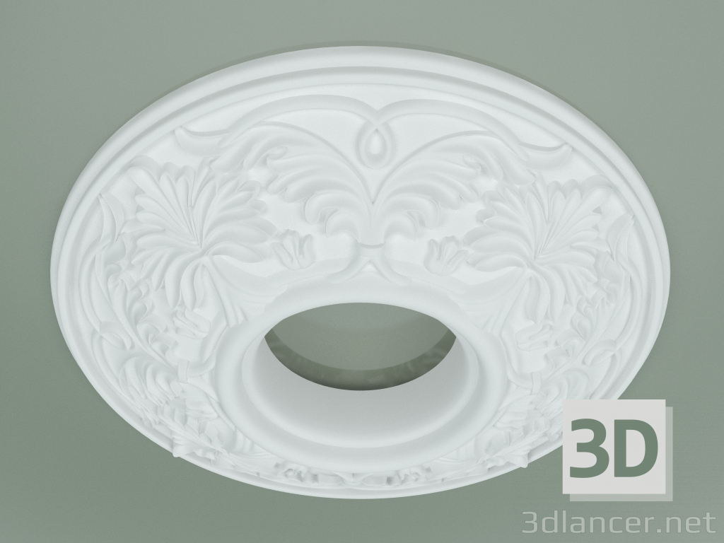 3D Modell Rosette mit Ornament RW002 - Vorschau