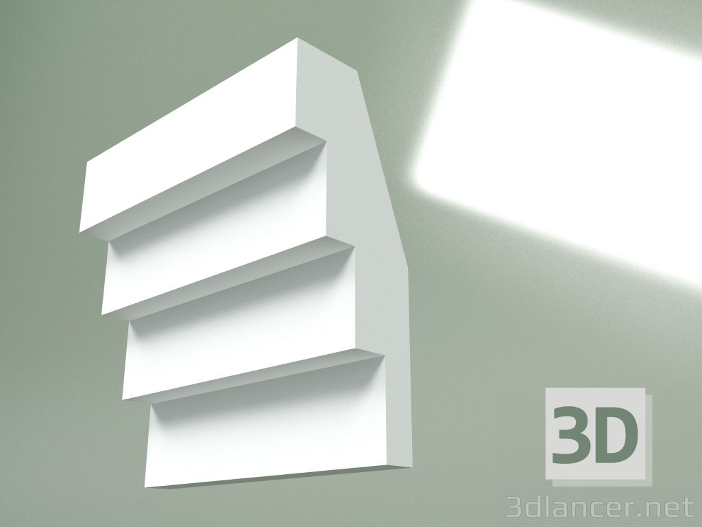 modello 3D Cornicione in gesso (zoccolo a soffitto) KT348 - anteprima