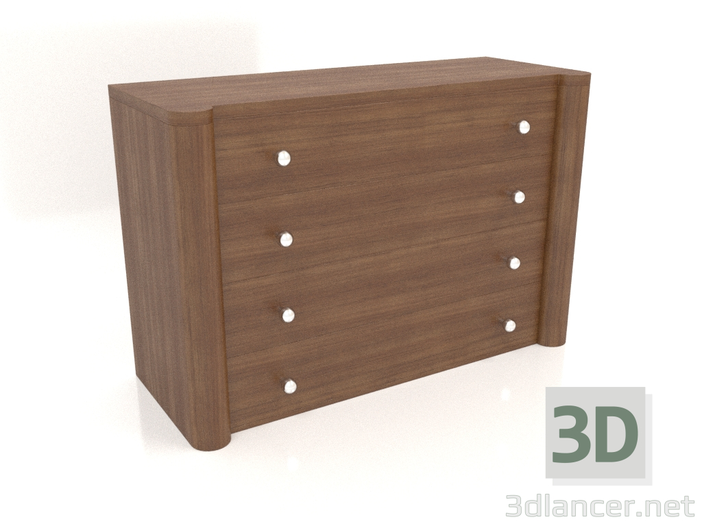 3d model Chest of drawers TM 021 (1210x480x810, wood brown light) - preview