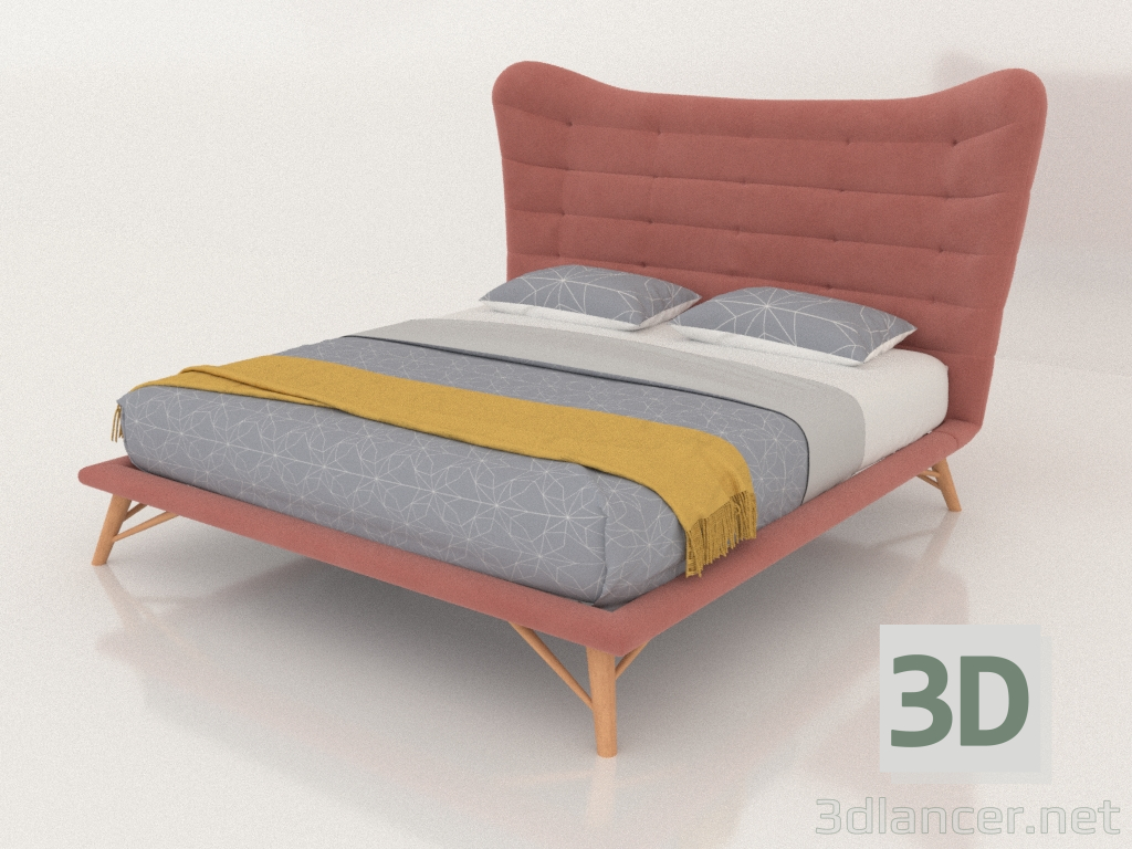 3d model Bed Venezia 180х200 (coral) - preview