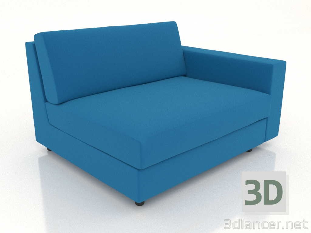 3d model Sofa module 103 single with an armrest on the right - preview