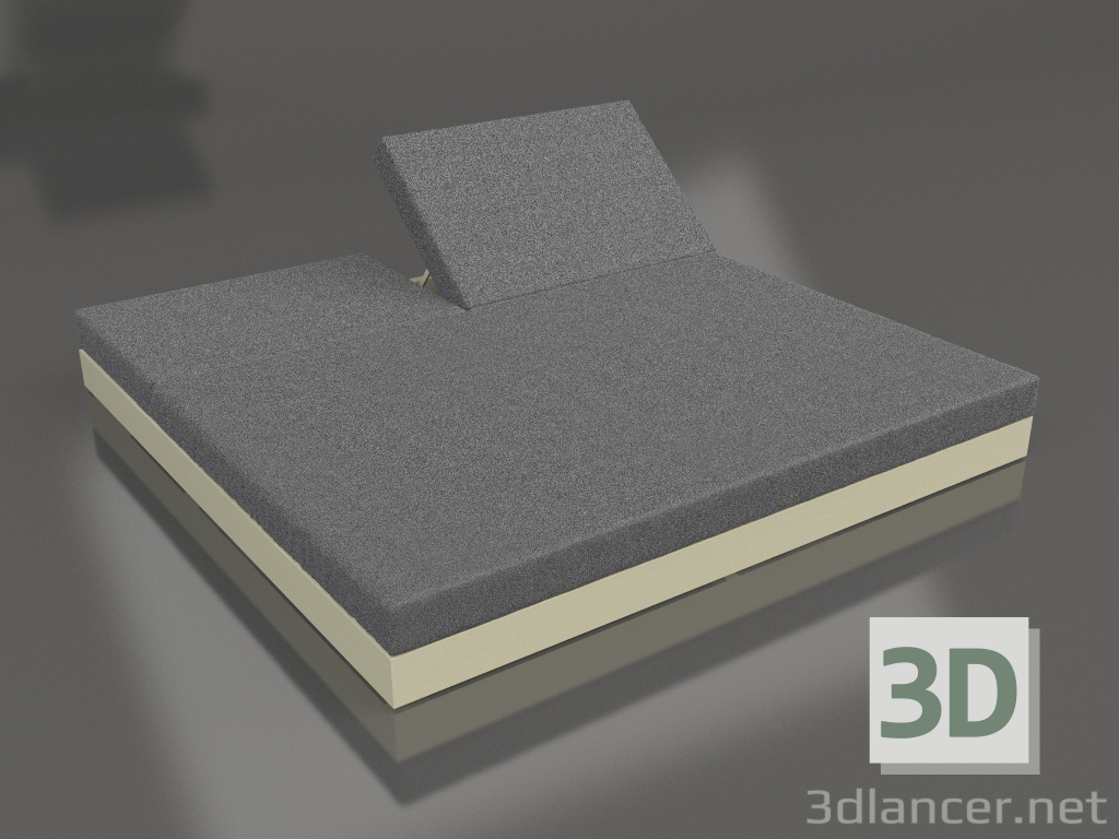 modello 3D Letto con schienale 200 (Oro) - anteprima