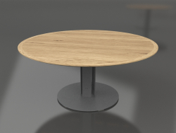 Table à manger Ø170 (Anthracite, bois Iroko)