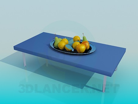 3d model Una mesa con frutas - vista previa