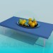 3d model Una mesa con frutas - vista previa