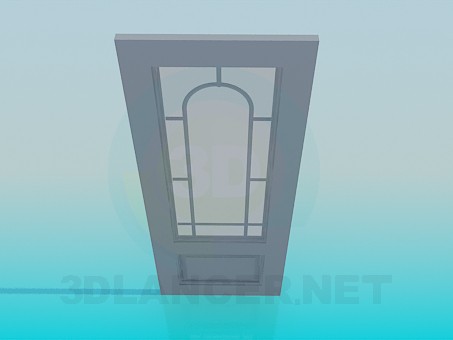 3d model Door with glass - preview