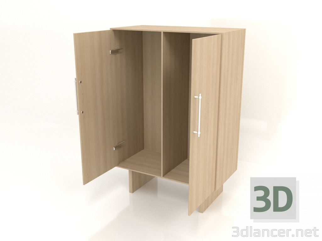 modello 3D Armadio L 02 (800x400x1200 a giorno, legno bianco) - anteprima