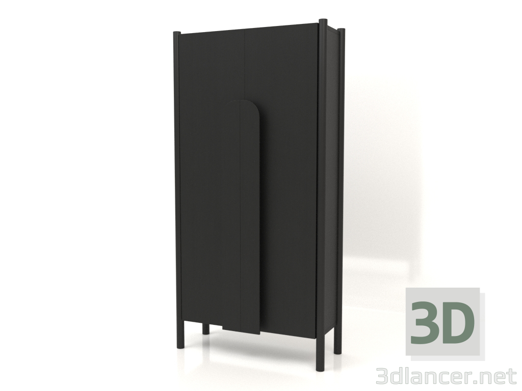 3d model Wardrobe with long handles W 01 (800x300x1600, wood black) - preview