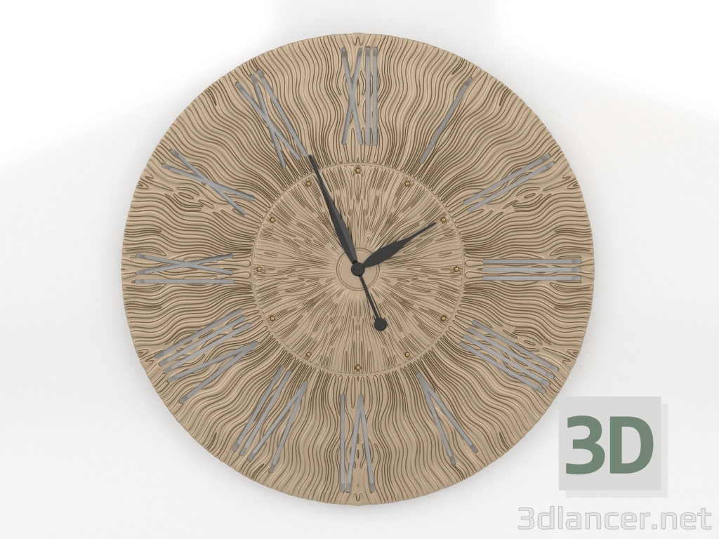 modèle 3D Horloge murale TWINKLE (or) - preview