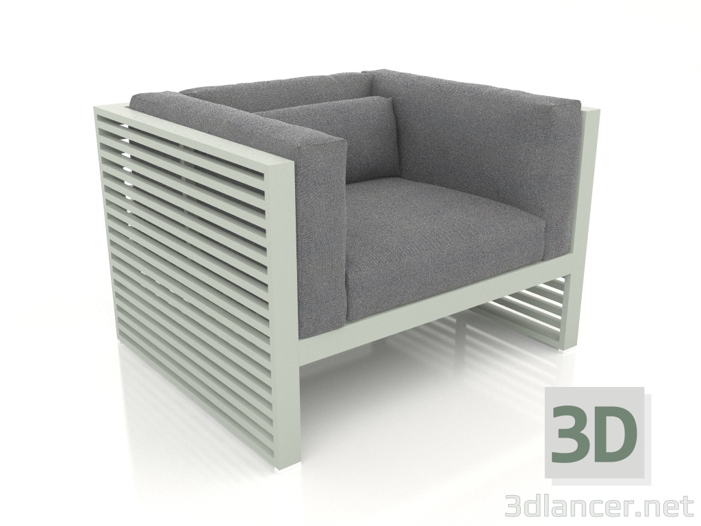 modello 3D Poltrona lounge (Grigio cemento) - anteprima