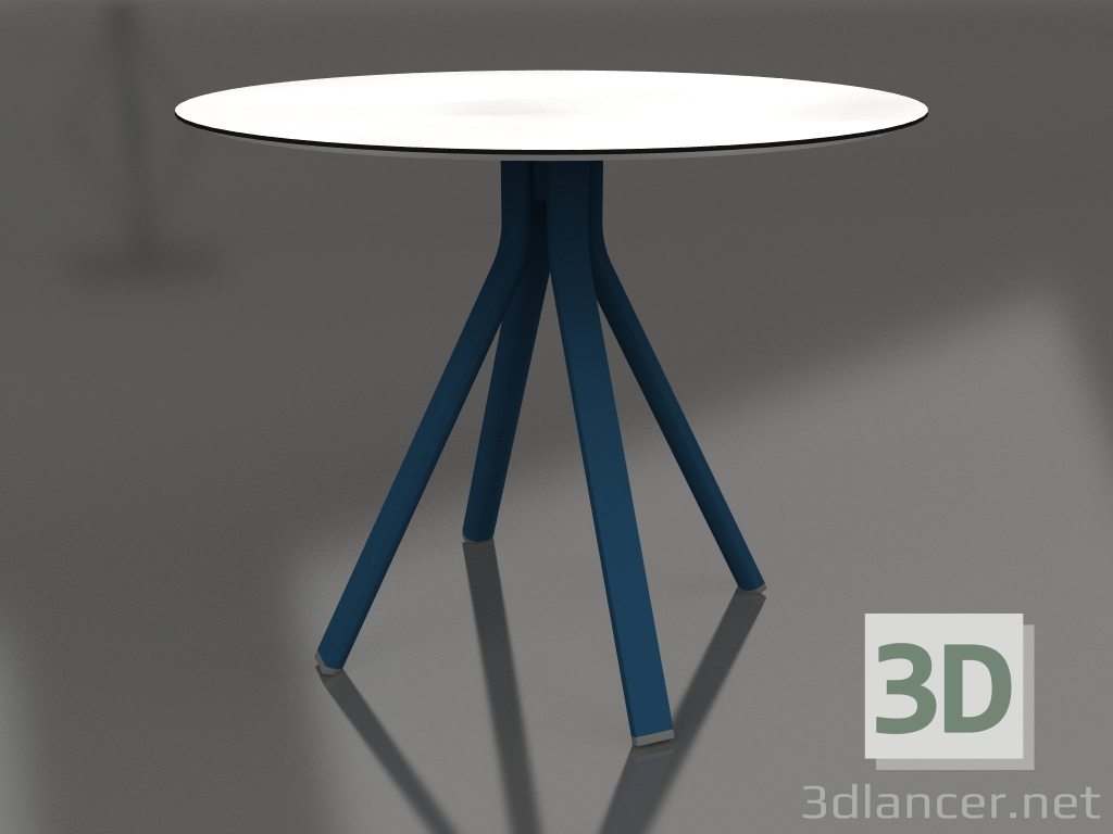 modello 3D Tavolo da pranzo rotondo su gamba colonna Ø90 (Grigio blu) - anteprima