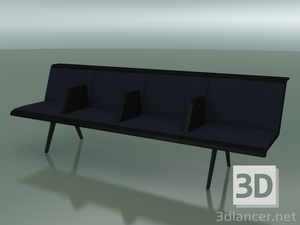 3d model Módulo central en espera 4500BV (L 240 cm, negro) - vista previa