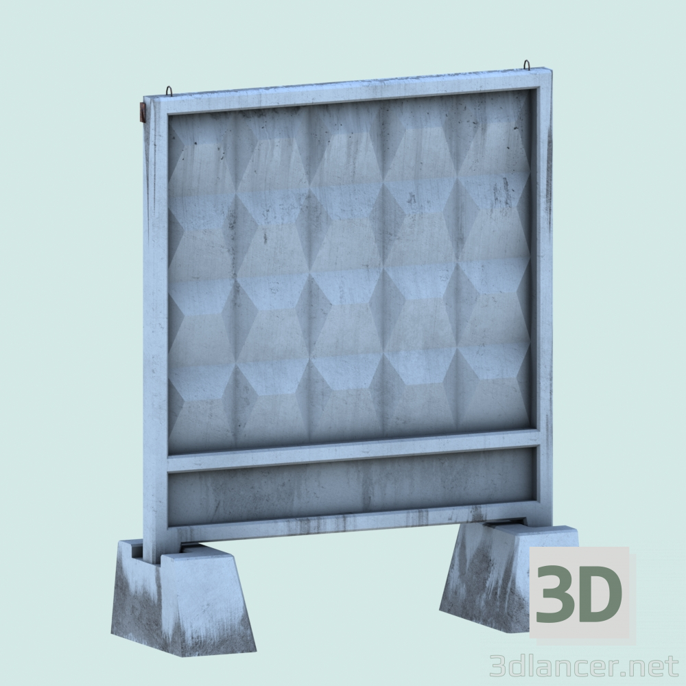 3D Betonarme çit levhası PO-2 modeli satın - render